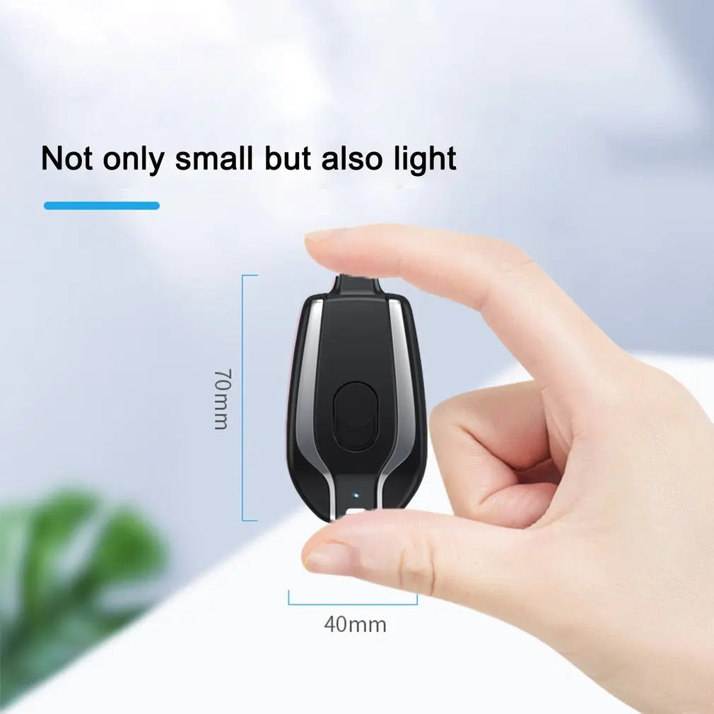 1500mAh Mini Power Emergency Pod Keychain Charger With Type-C Ultra-Compact Mini Battery Pack Fast Charging Backup Power Bank samsegir