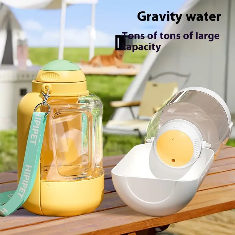 2 In 1 Dog Large Capacity Pets Out Drinking Pot Cat Water Dispenser Portable Water Cup Water And Food Integrated Bowl Pet Products samsegir