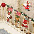 2024 New Year Xmas Big Stockings Set Decorations Christmas 3D Plush Big Sock Christmas Tree Pendant Decorating Supplies samsegir