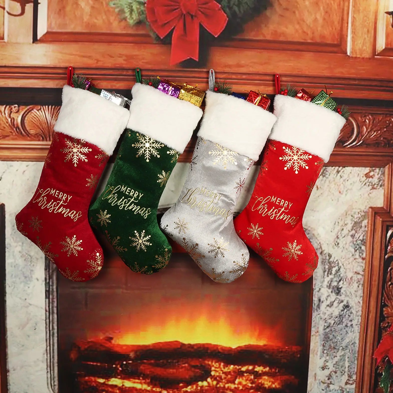 Christmas Decorative Stockings Embroidery Candy samsegir