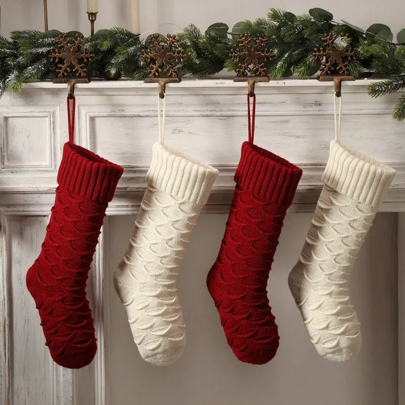 Christmas Gift Bag Decorative Socks Knitted Hanging Decoration samsegir