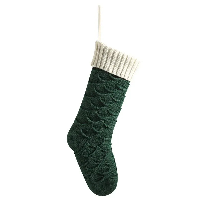 Christmas Gift Bag Decorative Socks Knitted Hanging Decoration samsegir