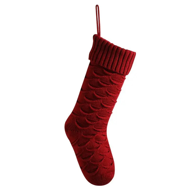 Christmas Gift Bag Decorative Socks Knitted Hanging Decoration samsegir