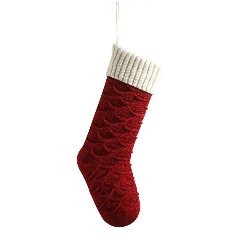 Christmas Gift Bag Decorative Socks Knitted Hanging Decoration samsegir