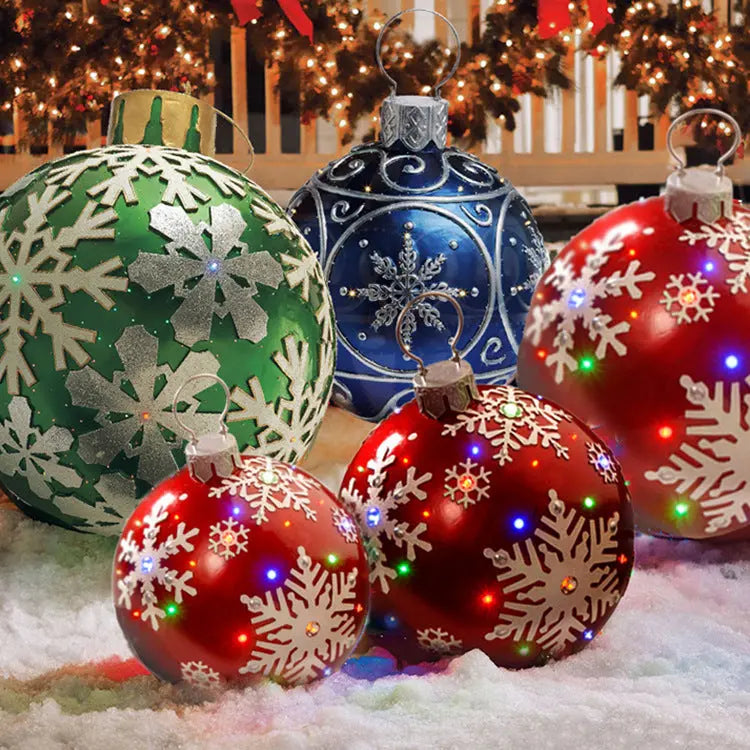 Christmas Ornament Ball Outdoor Pvc 60CM Inflatable Decorated Ball PVC Giant Big Large Balls Xmas Tree Decorations Toy Ball samsegir