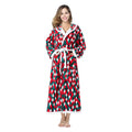 Christmas Sleepwear Women Fleece Hooded Bathrobe Plush Long Robe Winter samsegir