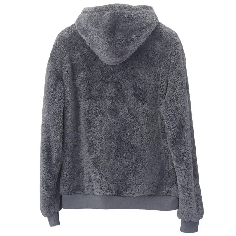 Double-sided Velvet Hooded Sweater Men's Plush Sweatshirt With Pockets samsegir