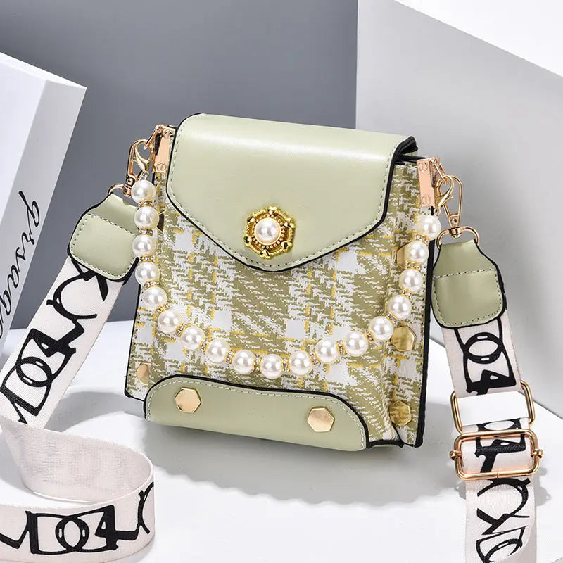 Fashion Women'S Crossbody Bag Girl'S Cute Princess Wallet Classic Shoulder Bag Summer Pearl Chain Phone Bag samsegir