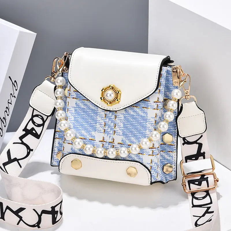 Fashion Women'S Crossbody Bag Girl'S Cute Princess Wallet Classic Shoulder Bag Summer Pearl Chain Phone Bag samsegir