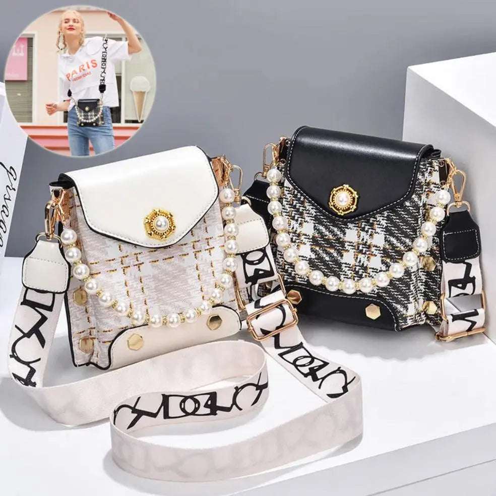 Fashion Women'S Crossbody Bag Girl'S Cute Princess Wallet Classic Shoulder Bag Summer Pearl Chain Phone Bag samsegir