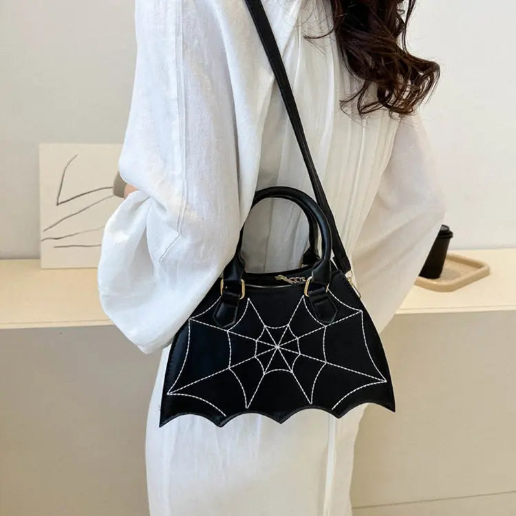 Halloween-Inspired Spider Web Crossbody Shoulder Bag for Women - Trendy Saddle Bags with Handle samsegir