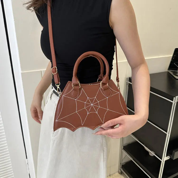 Halloween-Inspired Spider Web Crossbody Shoulder Bag for Women - Trendy Saddle Bags with Handle samsegir