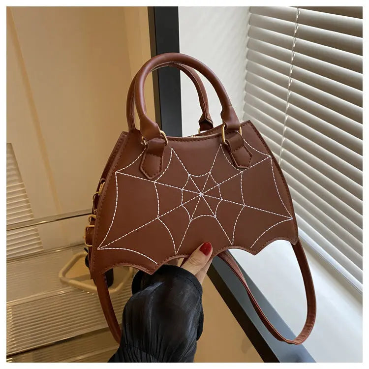 Halloween-Inspired Spider Web Crossbody Shoulder Bag for Women - Trendy Saddle Bags with Handle samsegir