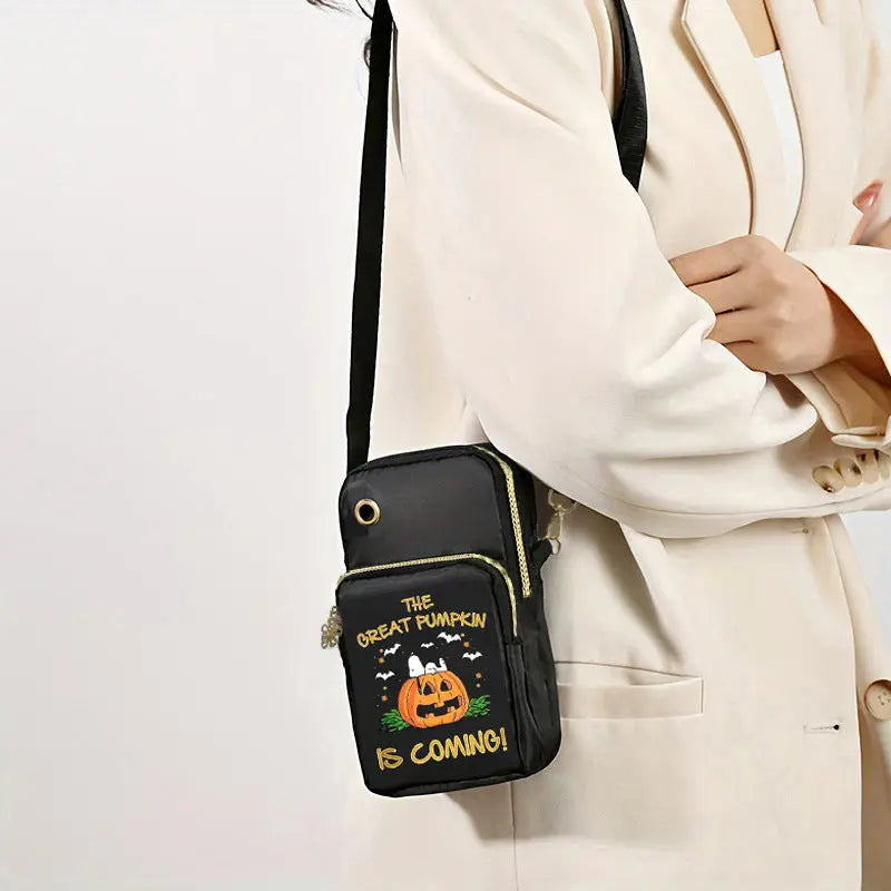 Halloween Pumpkin Pattern Phone Bag Coin Wallet Cute Mini Crossbody Shoulder Bags For Kids Women samsegir