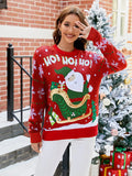 Knited Christmas Sweaters With Santa Claus Patterns Tops Winter Sweet Christmas Snowflake Pullovers For Women Clothes samsegir