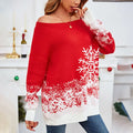 Little Snowflake Christmas Sweater Casual Off-the-shoulder Sweater Women samsegir