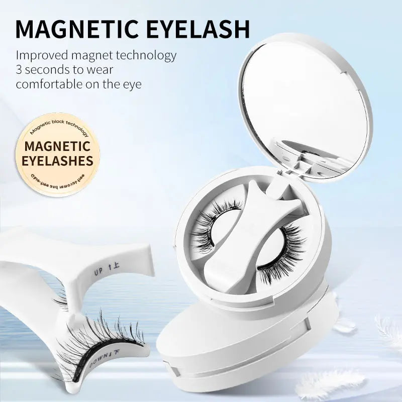 Magnetic False Eyelashes Integrated Storage Box Glue-free Magnet False Eyelashes Natural Makeup Tools With Applicater samsegir