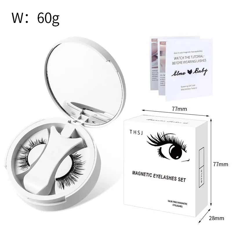 Magnetic False Eyelashes Integrated Storage Box Glue-free Magnet False Eyelashes Natural Makeup Tools With Applicater samsegir