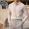 Men's Lapel Knitted Sweater Winter Pullover Long-sleeved Top Clothes samsegir