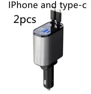 Metal Car Charger 100W Super Fast Charging Car Cigarette Lighter USB And TYPE-C Adapter samsegir