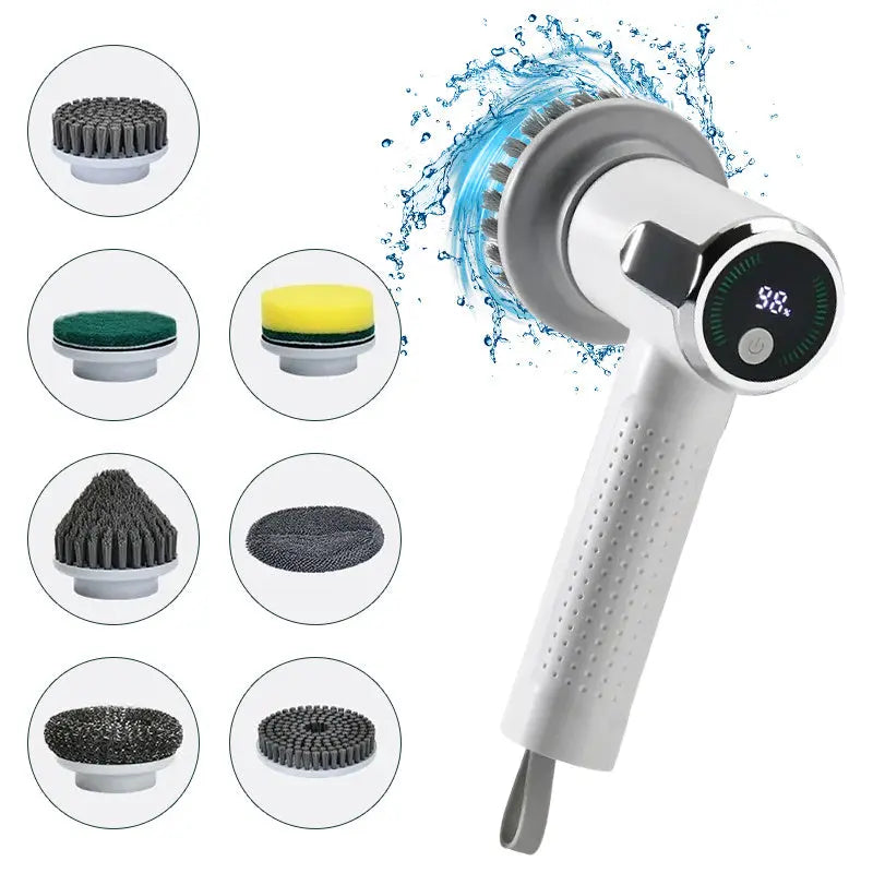 Multifunctional Smart Display Electric Cleaning Brush Wireless Kitchen Sink Cleaning Brush Waterproof Electric Pot Brush Cleaning Tool samsegir