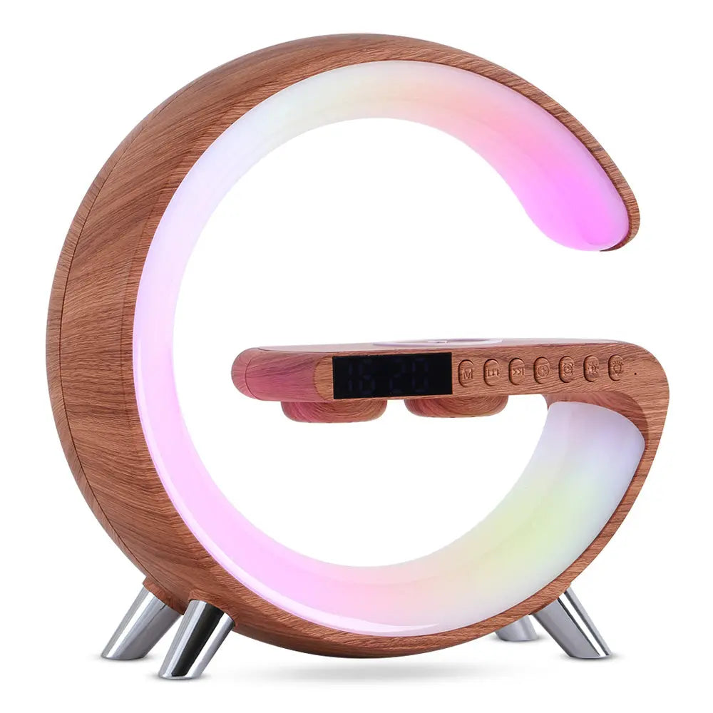 New Intelligent G Shaped LED Lamp Bluetooth Speake Wireless Charger Atmosphere Lamp App Control For Bedroom Home Decor samsegir