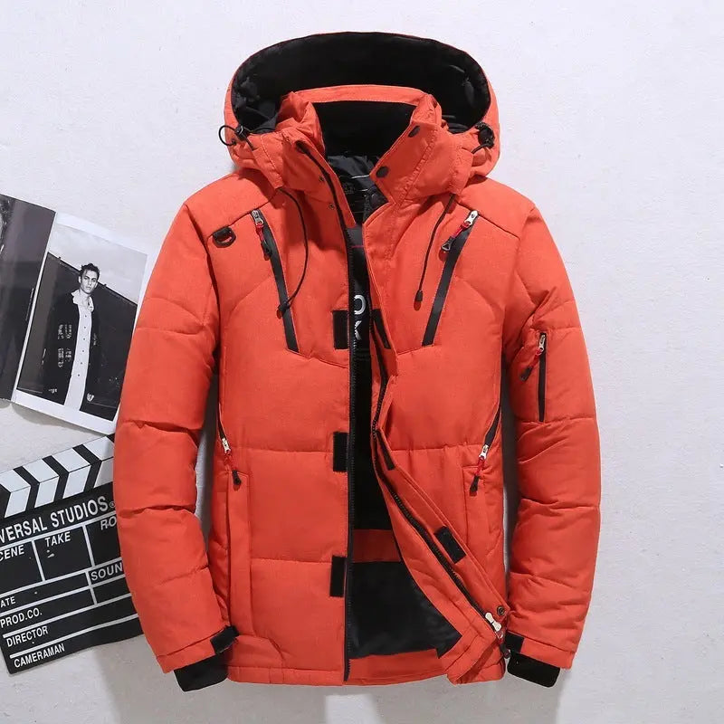 Outdoor Windproof Hooded Jacket Leisure Sports Coat With Pockets Warm Mens Clothing samsegir