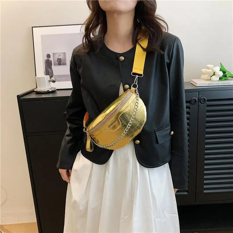 PU Fashion Crossbody Women Chest Bag Stone Pattern One-shoulder Crossbody Bag All-match Messenger Belt Bags samsegir