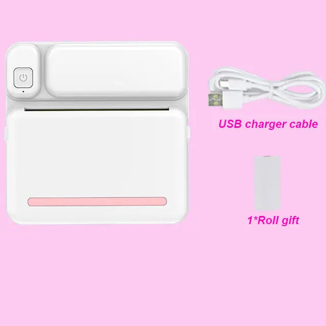 Portable Mini Printer HD Photo Pocket Thermal Label With White Color Adhesive Paper Wireless Bluetooth Learning Paper Mini Maker samsegir