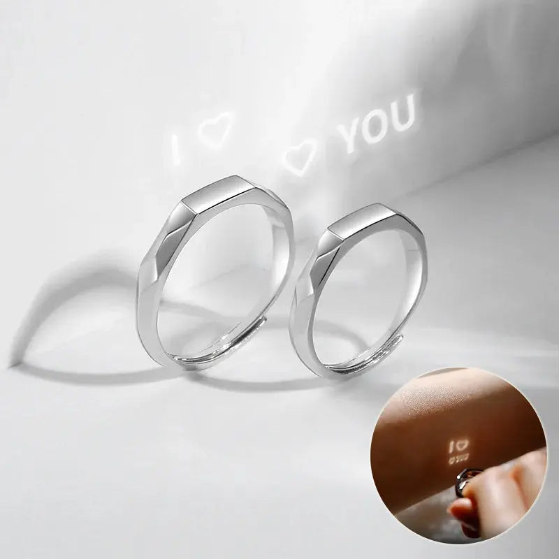 S925 Sterling Silver Rings By Light Reflect Show Surprise Love Pattern Surface Hidden New Jewelry Romantic Party Gift Wedding Engagement samsegir