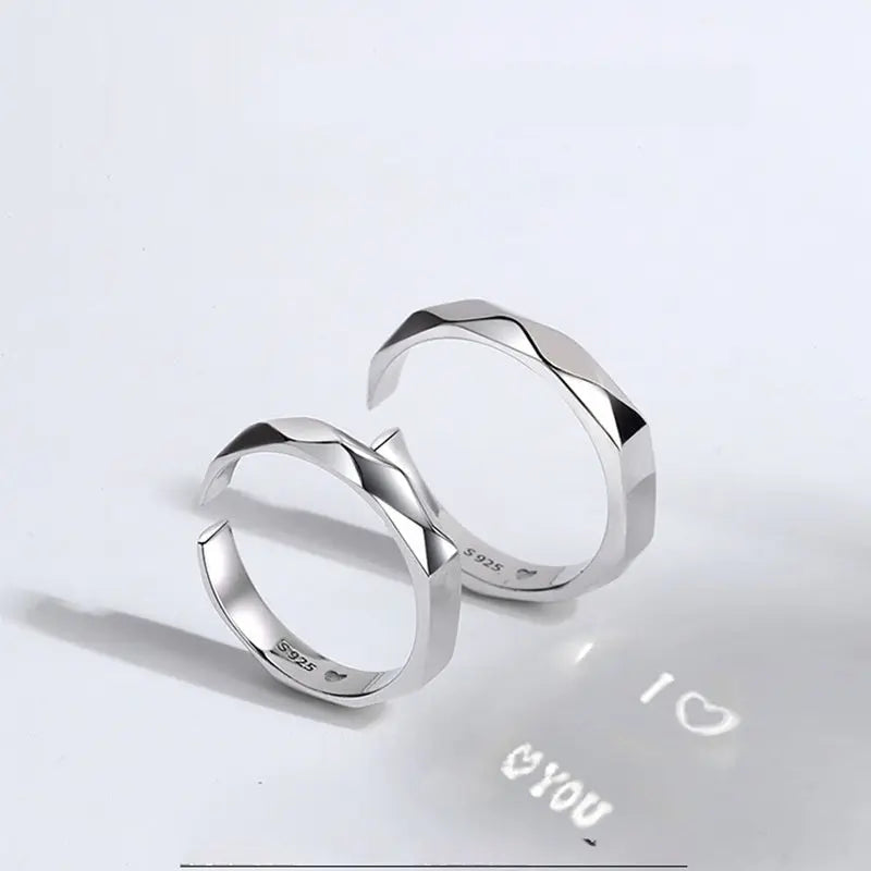 S925 Sterling Silver Rings By Light Reflect Show Surprise Love Pattern Surface Hidden New Jewelry Romantic Party Gift Wedding Engagement samsegir