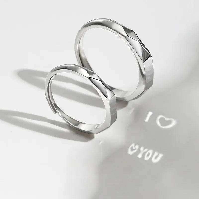 S925 Sterling Silver Rings By Light Reflect Show Surprise Love Pattern Surface Hidden New Jewelry Romantic Party Gift Wedding Engagement samsegir