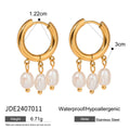 Stainless Steel Geometric Irregular Pearl Earrings samsegir