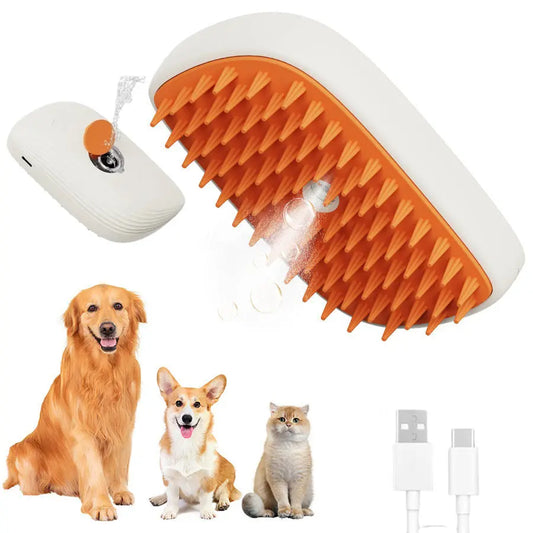 USB Rechargeable Pets Steam Brush Spray Massage Comb Pet Grooming Tools Cat Steam Comb Pet Products samsegir