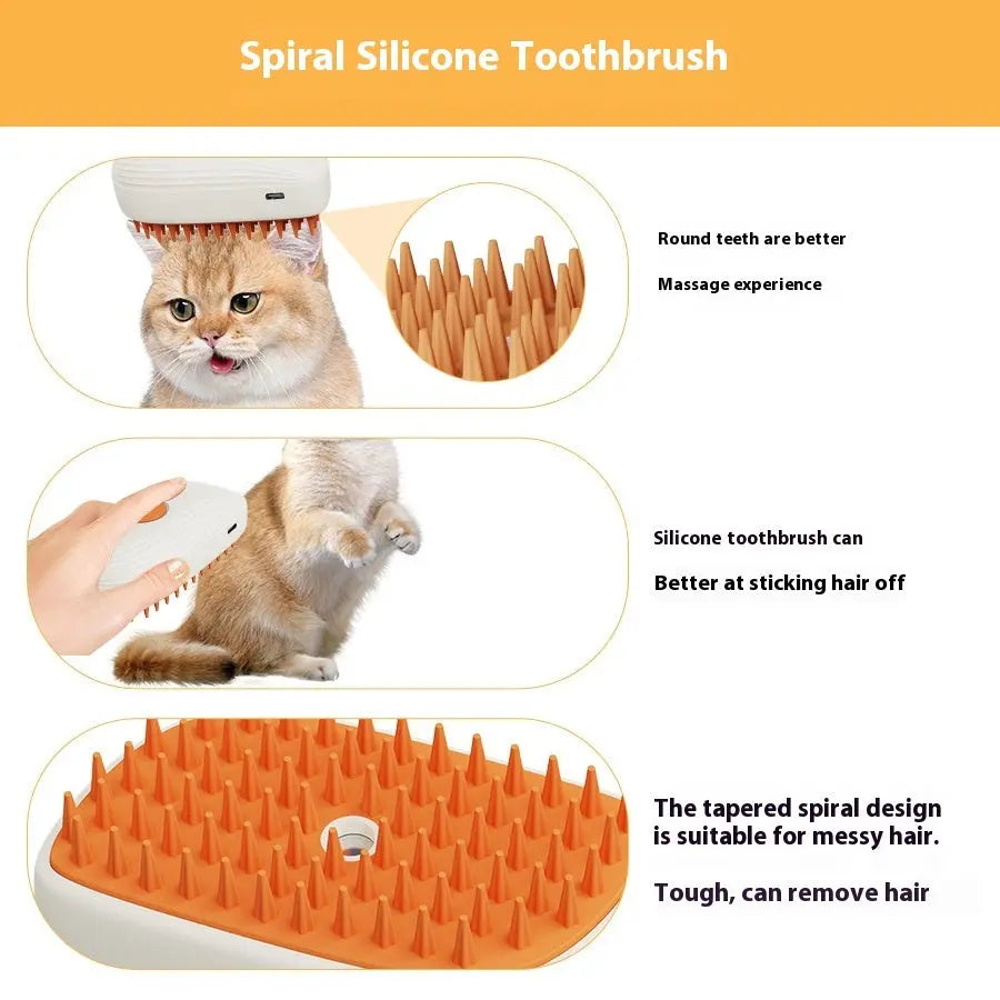 USB Rechargeable Pets Steam Brush Spray Massage Comb Pet Grooming Tools Cat Steam Comb Pet Products samsegir