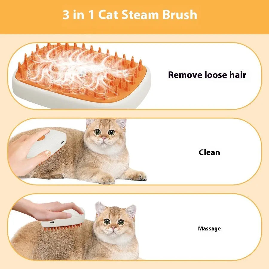 USB Rechargeable Pets Steam Brush Spray Massage Comb Pet Grooming Tools Cat Steam Comb Pet Products samsegir