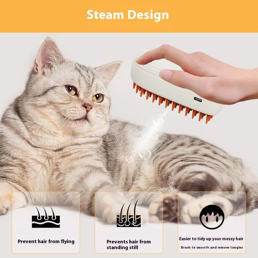 USB Rechargeable Pets Steam Brush Spray Massage Comb Pet Grooming Tools Cat Steam Comb Pet Products samsegir